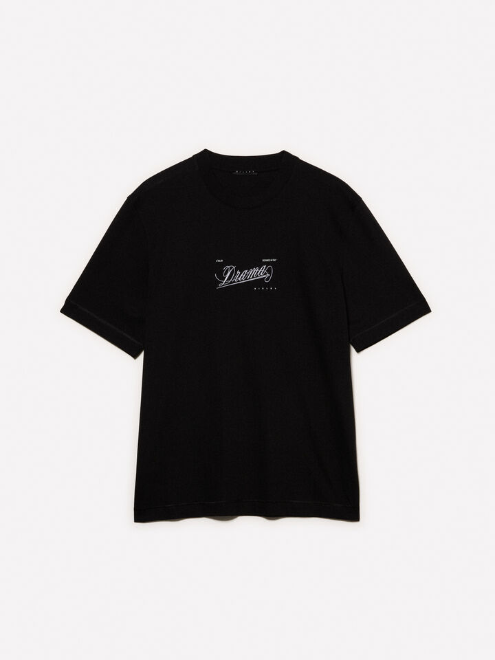 Black t-shirt with print - men's short sleeve t-shirts - Black | Sisley image number 5